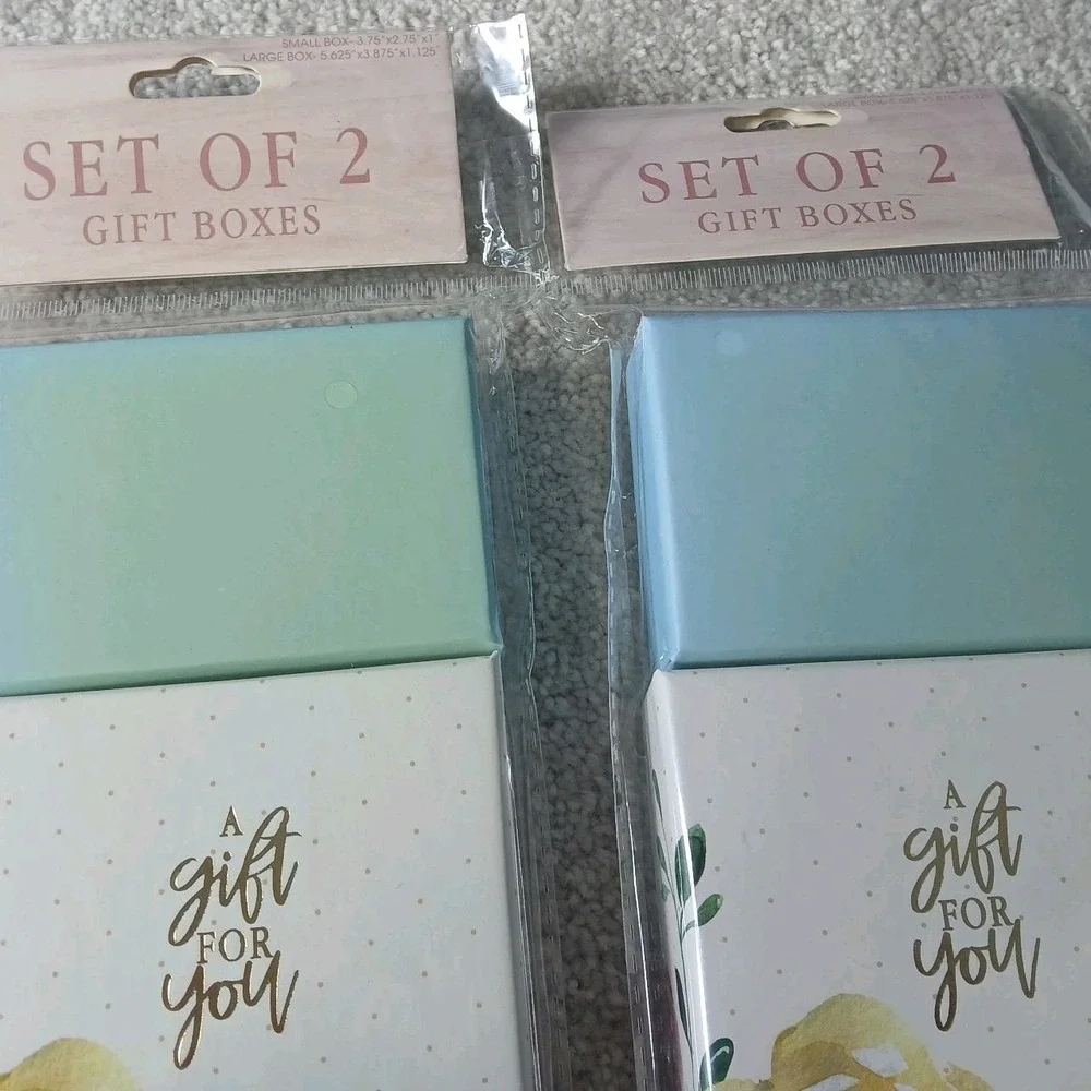 Floral Decorative Gift Boxes Set of 2 Small & 2 Large w Lids 